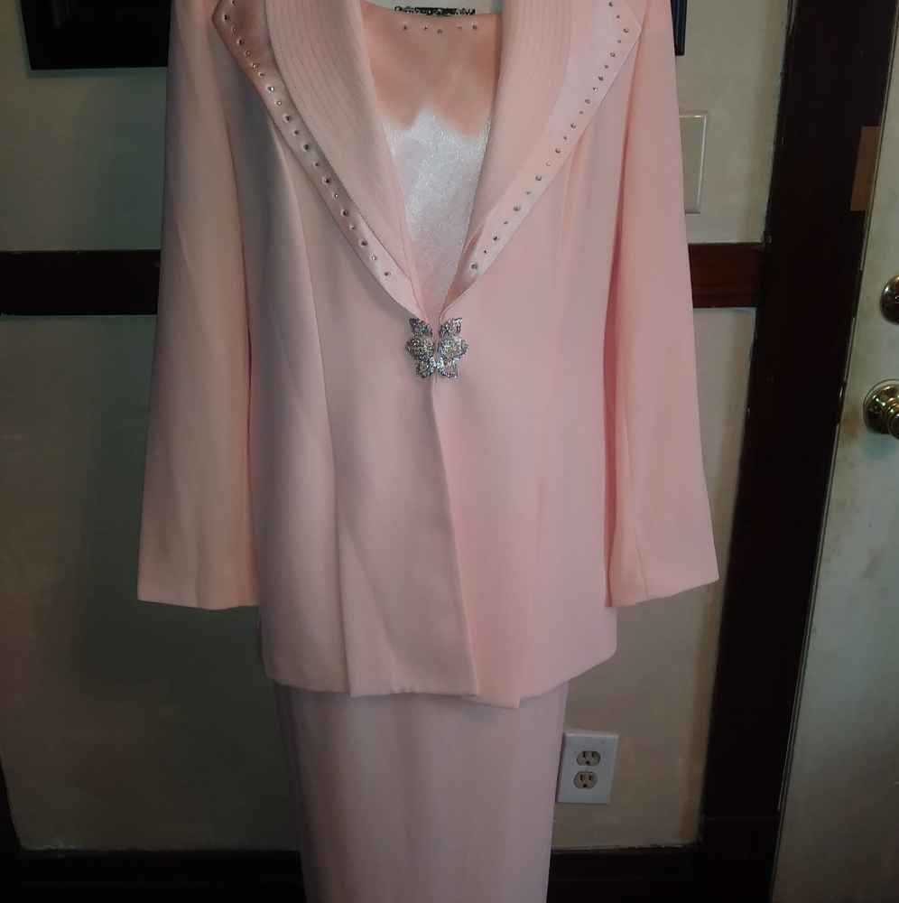 2 piece peach suit